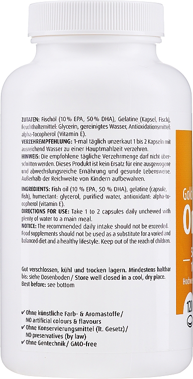 Suplement diety Omega-3 - ZeinPharma Omega-3 Gold Brain Edition — Zdjęcie N4