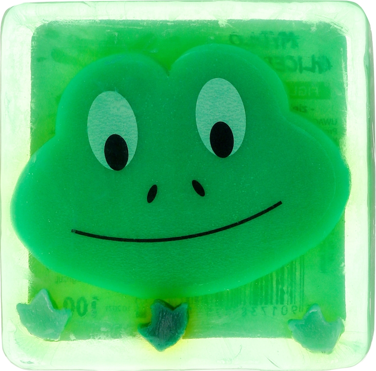 Glicerynowe mydło o zapachu zielonego jabłuszka Figlarna żabcia - Chlapu Chlap — Zdjęcie N1