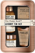 Kup Zestaw - Baylis & Harding The Fuzzy Duck Bergamot, Hemp & Sandalwood Luxury Grooming Tin Gift Set (hair/body/wash/100ml + ash/balm/30ml + soap/25g + crystal/50g)