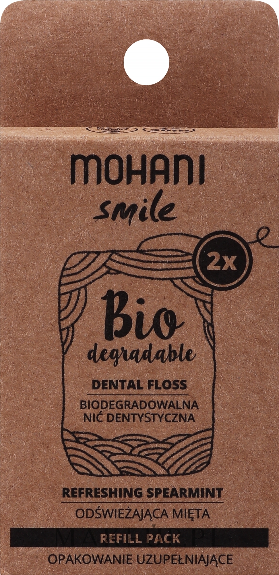 Biodegradowalna nić dentystyczna Odświeżająca mięta - Mohani Smile — Zdjęcie 2 szt.