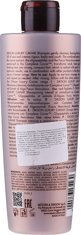 Rewitalizujący szampon do włosów - Dikson Luxury Caviar Revitalizing Shampoo — Zdjęcie N2