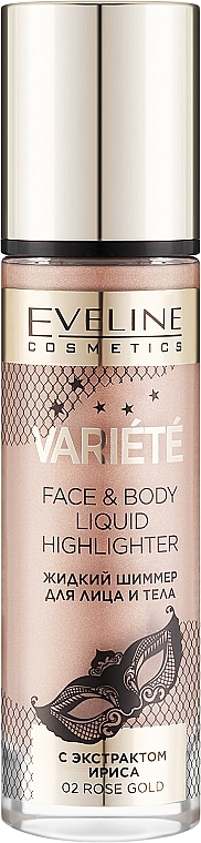 Rozświetlacz do twarzy i ciała z witaminą c i ekstraktem z irysa - Eveline Cosmetics Variete Face & Body Liquid Highlighter