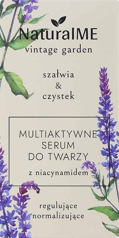 Multiaktywne serum do twarzy z niacynamidem - NaturalME Vintage Garden Sage & Cistus Multiactive Regulating & Normalizing Face Serum With Niacinamide — Zdjęcie N2