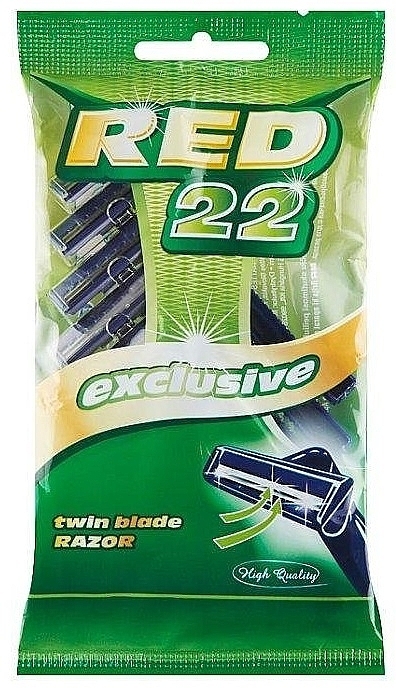 jednorazowe maszynki do golenia, 5 sztuk - Mattes Red 22 Exclusive Twin Blade Razor — Zdjęcie N1