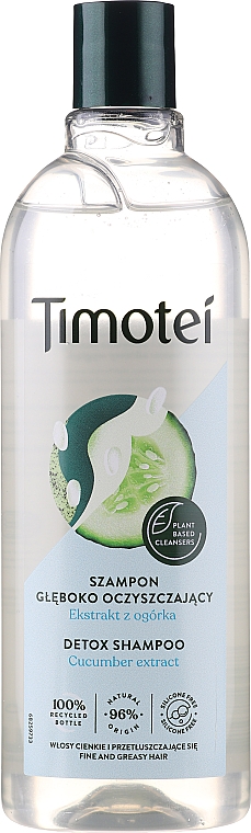 Głęboko oczyszczający szampon do włosów z ekstraktem z ogórka - Timotei Detox Fresh Shampoo