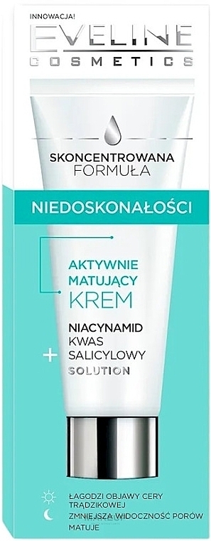 Matujący krem do twarzy - Eveline Cosmetics Concentrated Formula — Zdjęcie N1