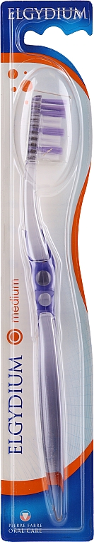 Szczoteczka do zębów, średnio twarda, fioletowa - Elgydium Inter-Active Medium Toothbrush — Zdjęcie N1