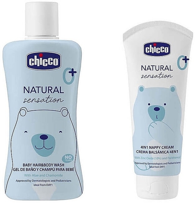 Zestaw - Chicco Natural Sensation Daily Protection Set (b/cr/100ml + gel/wash/200ml) — Zdjęcie N2