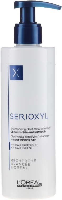 Szampon zagęszczający do włosów cienkich - L'Oreal Professionnel Serioxyl Clarifying Shampoo Natural, Noticeable Thinning Hair