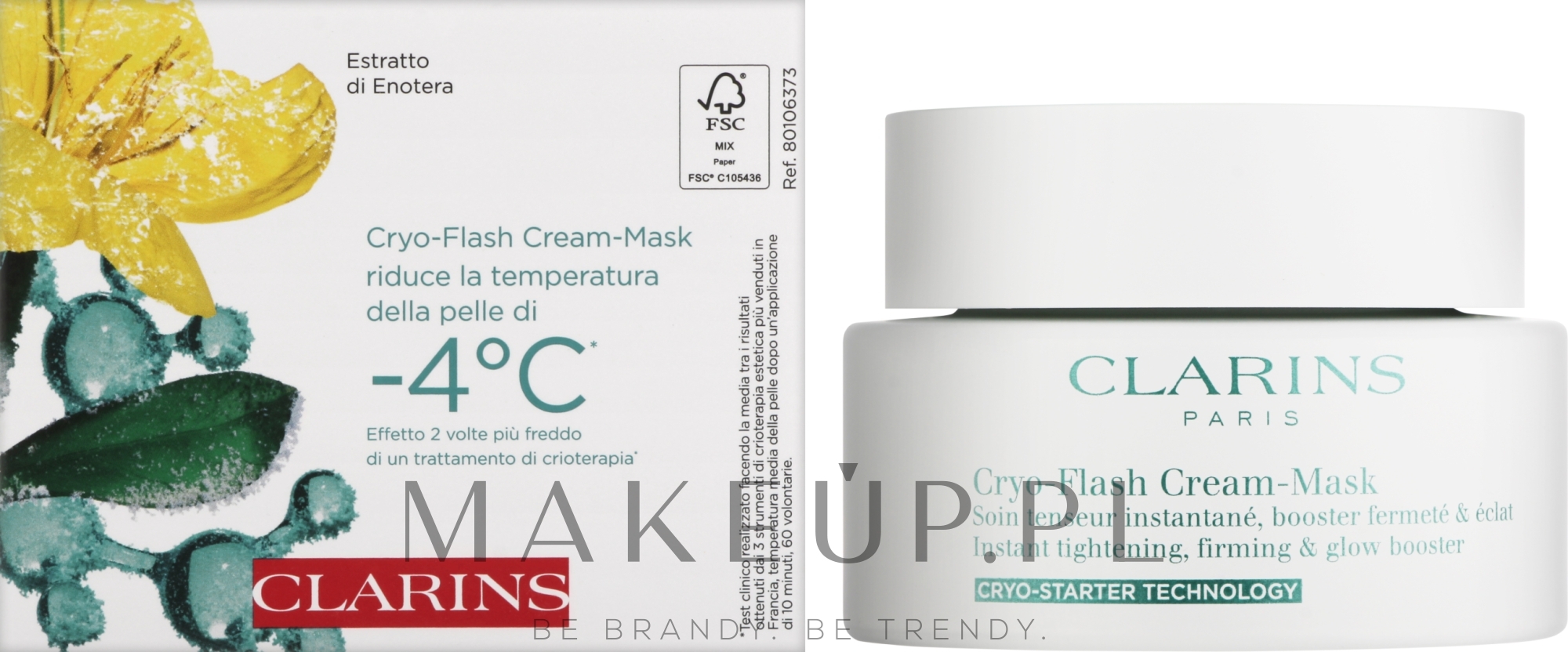Maseczka kremowa do twarzy - Clarins Cryo-Flash Cream-Mask  — Zdjęcie 75 ml