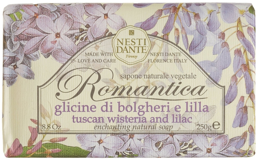 Naturalne mydło w kostce Toskańska wisteria i lilak - Nesti Dante Romantica
