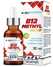 Suplement diety Metylokobalamina - Allnutrition B12 Methyl Drops — Zdjęcie N1