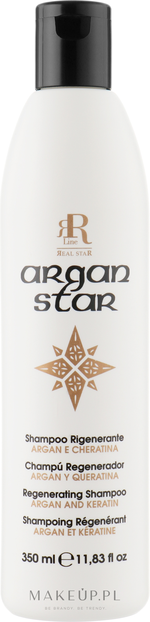 Szampon regenerujący do włosów z olejkiem arganowym i keratyną - RR Line Argan Star Shampoo — Zdjęcie 350 ml