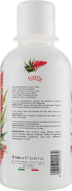 Pianka do kąpieli Aloe Vera - Parisienne Italia Fiorile Aloe Vera Bath Foam — Zdjęcie N2