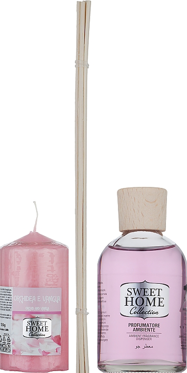 Zestaw - Sweet Home Collection Orchid & Vanilla (diffuser/100ml + candle/135g) — Zdjęcie N2