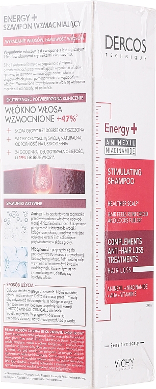 PRZECENA! Wzmacniający szampon przeciw wypadaniu włosów Aminexil - Vichy Dercos Energising+ Shampoo * — Zdjęcie N1