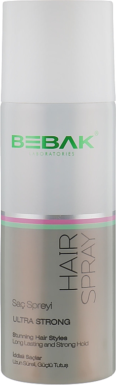 Lakier do włosów, bardzo mocne utrwalenie - Bebak Laboratories Hair Spray Ultra Strong