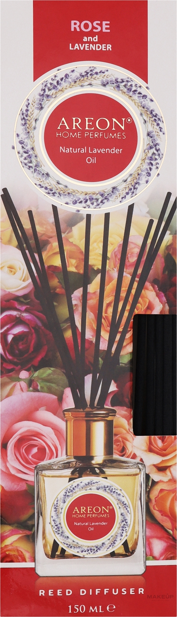 Dyfuzor zapachowy Róża i lawenda - Areon Home Perfume Rose & Lavender Oil Reed Diffuser — Zdjęcie 150 ml