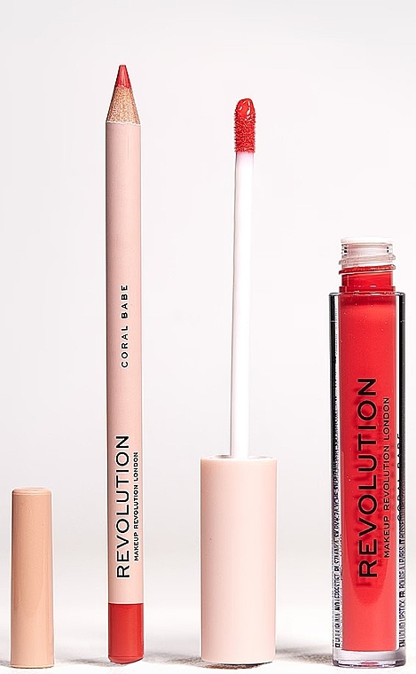 Zestaw do makijażu ust - Makeup Revolution Lip Contour Kit Coral Babe (lipstick/3ml + l/pencil/0.8g) — Zdjęcie N3
