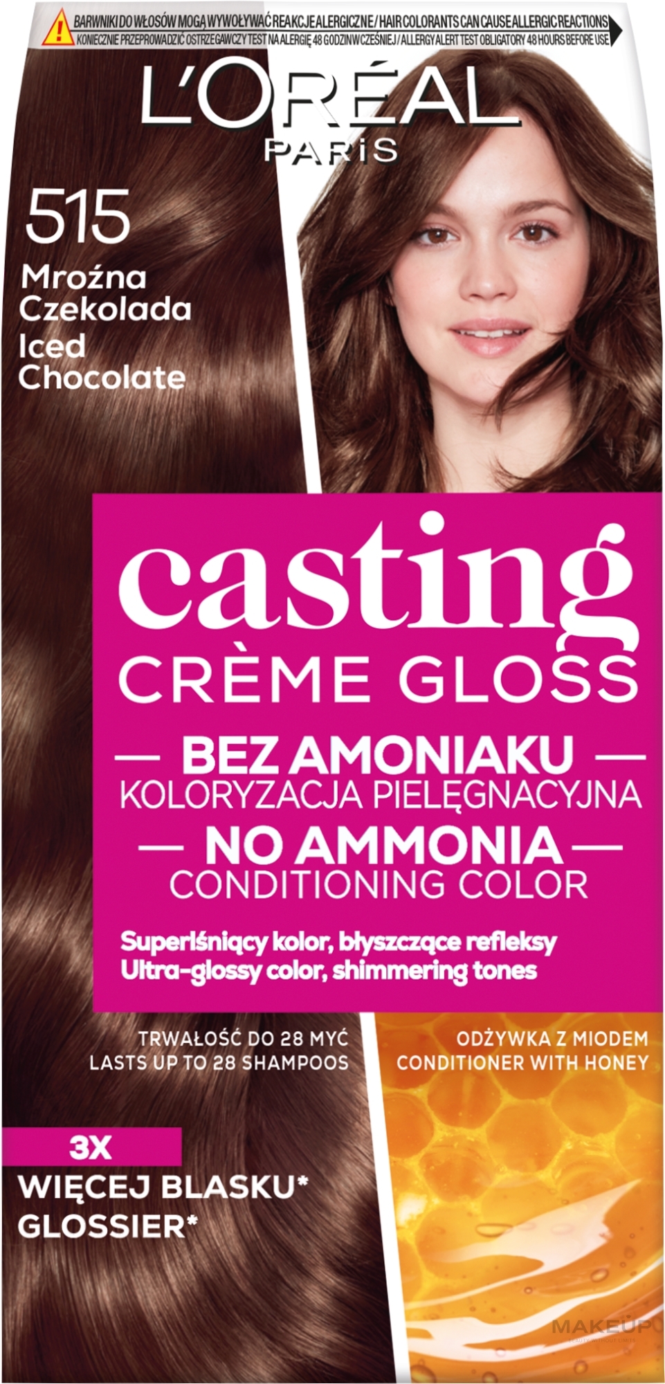 PRZECENA! L'Oréal Paris Casting Crème Gloss - Farba do włosów bez amoniaku * — Zdjęcie 515 - Mroźna czekolada