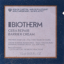 Krem naprawczy o działaniu ochronnym do wszystkich rodzajów skóry - Biotherm Cera Repair Barrier Cream (probka) — Zdjęcie N1