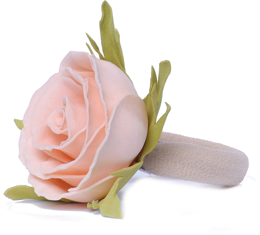 Gumka do włosów Brzoskwiniowa róża, mała - Katya Snezhkova — Zdjęcie N1