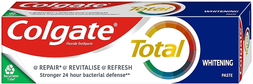 Wybielająca, multiochronna pasta do zębów z fluorem - Colgate Total — Zdjęcie N3