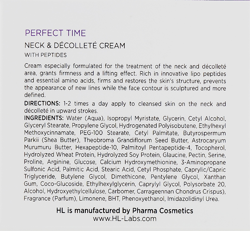 Krem na szyję i dekolt - Holy Land Cosmetics Perfect Time Neck & Decollete Cream — Zdjęcie N3