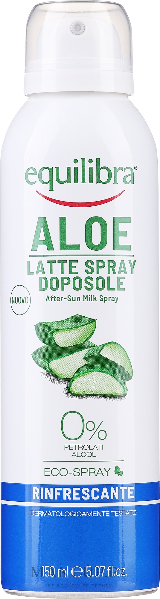 Odświeżające mleczko w sprayu po opalaniu - Equilibra Sun Aloe After Sun Milk Refreshing Spray  — Zdjęcie 150 ml