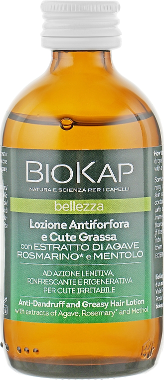 Lotion przeciw łupieżowi i przetłuszczaniu się skóry głowy - BiosLine BioKap Anti-Dandruff And Greasy Hair Lotion — Zdjęcie N1