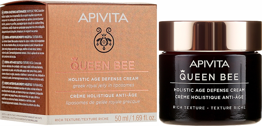Przeciwstarzeniowy krem do twarzy o bogatej konsystencji - Apivita Queen Bee Holistic Age Defence Cream Rich Texture — Zdjęcie N1