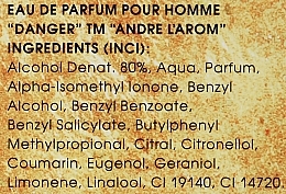 Andre l'Arom Niebezpieczeństwo - Woda perfumowana (próbka) — Zdjęcie N2