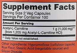 Karnityna w vegańskich kapsułkach wspierająca proces produkowania energii - Now Foods Acetyl-L-Carnitine — Zdjęcie N3