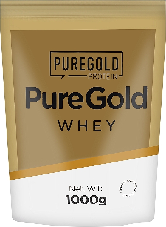 Białko o smaku biszkoptu z kremem - Pure Gold Whey Protein Cookies & Cream — Zdjęcie N2