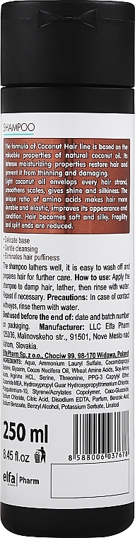 Ekstranawilżajacy szampon do włosów - Dr Sante Coconut Hair — Zdjęcie N2