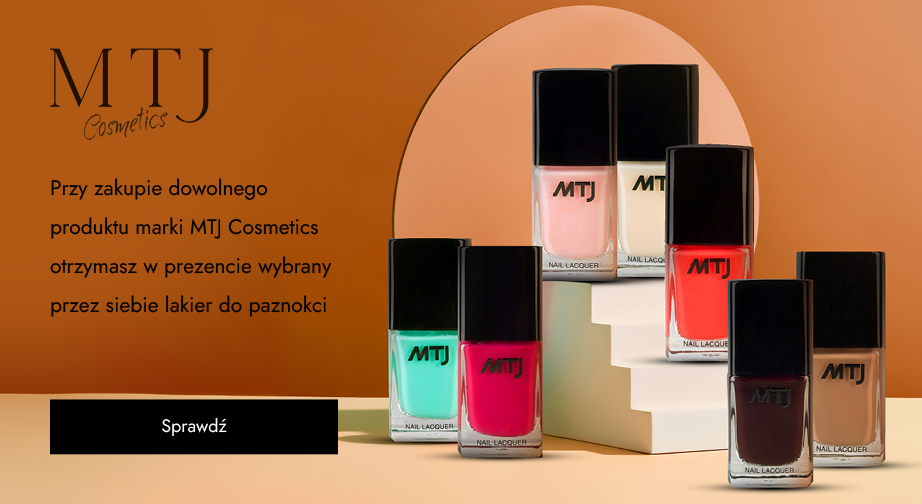 Przy zakupie dowolnego produktu marki MTJ Cosmetics otrzymasz w prezencie wybrany przez siebie lakier do paznokci.