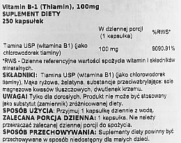 Suplement diety Witamina B-1 Tiamina, 100 mg - Swanson B-1 Tiamina — Zdjęcie N2