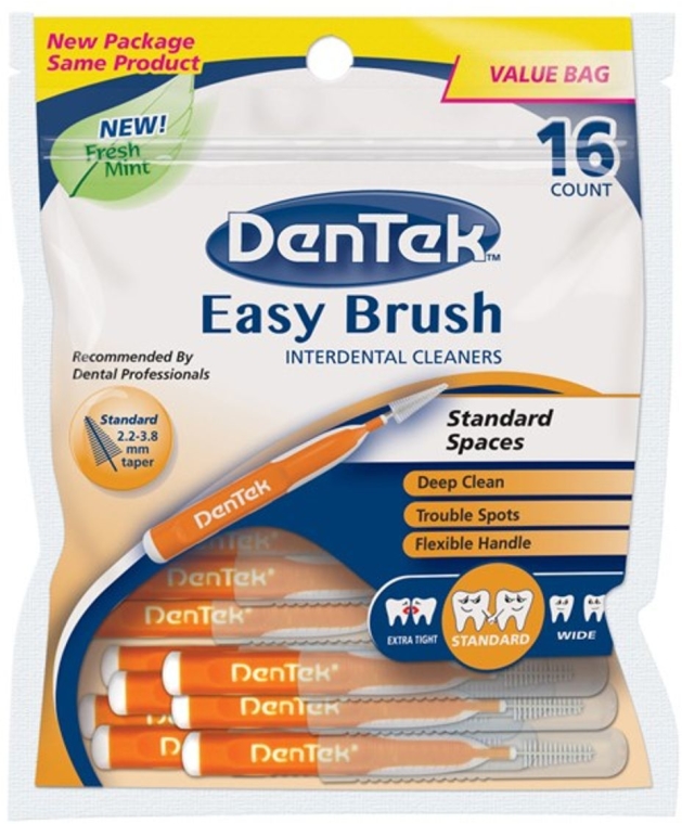 Szczoteczki do czyszczenia przestrzeni międzyzębowych - DenTek Easy Brush Interdental Cleaners Standart Spaces — Zdjęcie N1