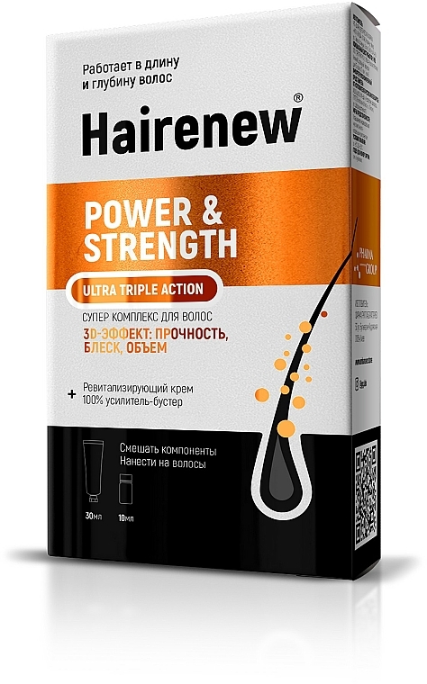 Wzmacniający kompleks zwiększający objętość włosów - Hairenew Power & Strength Ultra Triple Action
