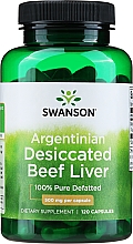Suplement diety Suszona wątroba wołowa, 500 mg - Swanson Desiccated Beef Liver — Zdjęcie N1
