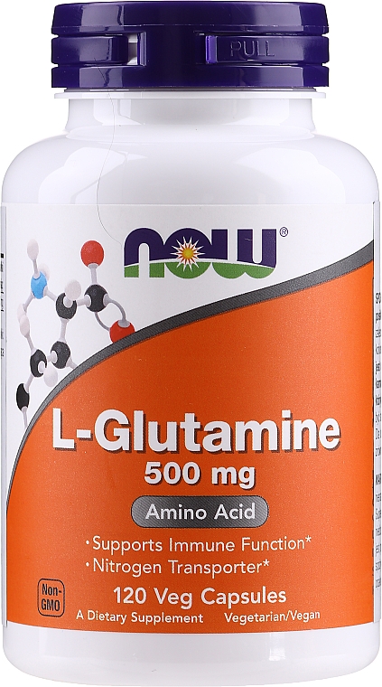 Suplement diety Aminokwas L-Glutamina, 500 mg - Now Foods L-Glutamine — Zdjęcie N1