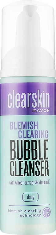 Oczyszczająca pianka przeciwtrądzikowa z ekstraktem z pszenicy i witaminą E - Avon Clearskin Blemish Clearing Fresh Bubble Cleanser — Zdjęcie N1