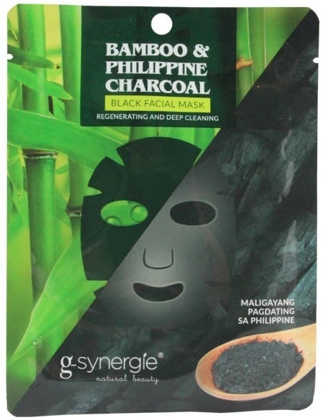 Regenerująca i oczyszczająca maska na tkaninie do twarzy - G-synergie Bamboo & Philippine Charcoal Face Mask — фото N1