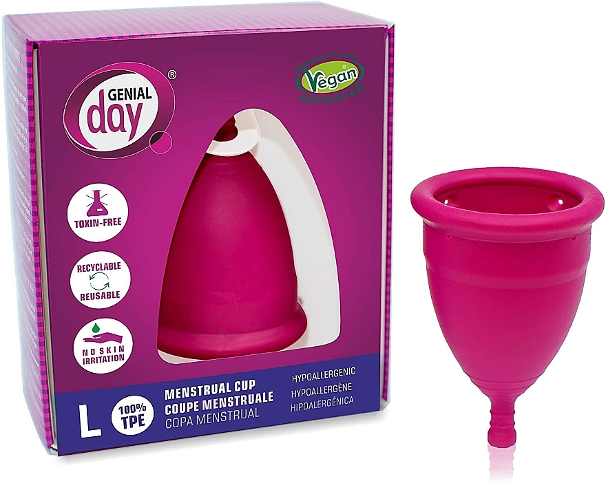 Kubeczek menstruacyjny, rozmiar L - Genial Day Menstrual Cup Large — Zdjęcie N1