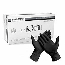 Rękawice nitrylowe, rozmiar S, czarne - Medasept Nitrile Black Examination Gloves  — Zdjęcie N1