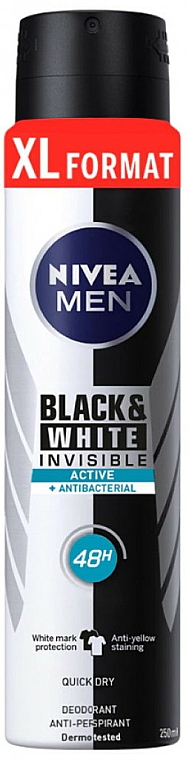 Dezodorant w sprayu - Nivea For Men Invisible for Black & White Active — фото N1