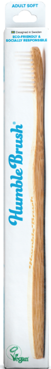 Miękka bambusowa szczoteczka do zębów, biała - The Humble Co. — Zdjęcie N2