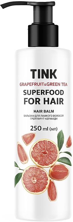 Balsam do włosów łamliwych Grejpfrut i zielona herbata - Tink SuperFood For Hair Grapefruit & Green Tea Balm — Zdjęcie N1