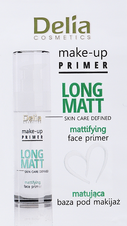 Matująca baza pod makijaż - Delia Cosmetics Long Matt Make Up Primer (próbka) — Zdjęcie N1