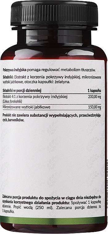 Suplement diety Forskolina, 200 mg - Pharmovit Classic — Zdjęcie N2